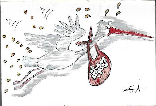 Cartoon: Messenger of peace (medium) by sally cartoonist tagged messenger,of,peace