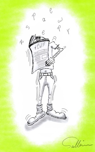 Cartoon: newspaper (medium) by sally cartoonist tagged newspaper