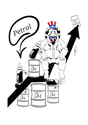 Cartoon: Petrol (medium) by sally cartoonist tagged international,political,economy,finances,environment,politicians,energy,conflicts,war,usa,petrol,magazine,book,newspaper,caricature,international,political,economy,finances,environment,politicians,energy,conflicts,war,usa,petrol,magazine,book,newspaper,caricature