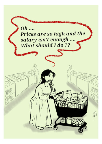 Cartoon: Price Increases (medium) by sally cartoonist tagged crisis,trade,prices,salaries,career,market,economic,citizens,poverty,crisis,trade,prices,salaries,career,market,economic,citizens,poverty