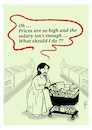Cartoon: Price Increases (small) by sally cartoonist tagged crisis,trade,prices,salaries,career,market,economic,citizens,poverty