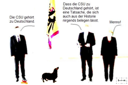 Cartoon: Du bist Deutschland! (medium) by b-r-m tagged merkel,wulff,deutschland,islam,cdu,csu,friedrich,bundeskanzlerin,bundespräsident,bundesinnenminister,innenminister