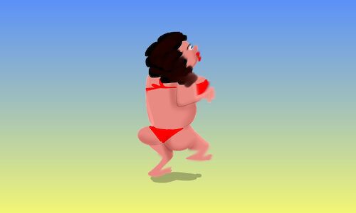 Cartoon: lady dancing at the beach (medium) by sal tagged cartoon,animatic