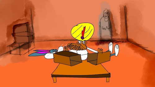 Cartoon: the red flame wizard8 (medium) by sal tagged cartoon