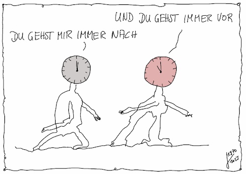 Cartoon: Uhrenwitz (medium) by Der kleine Herr Mann tagged uhr,zeit,leben,liebe,paare,thomas,bäder,menschsein,menschen,konflikte,skurril