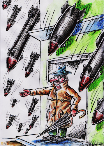 Cartoon: rain (medium) by Siminoga Vadim tagged politics,war,peace,weapon,geopolitics,territory