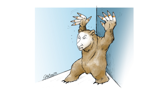 Cartoon: Cornered Bear (medium) by Grethen tagged putin,nuclear,war,ukraine,russia,nato