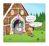 Cartoon: Neulich am Knusperhaus (small) by Painter tagged märchen,hänsel,gretel,lebkuchenhaus,hexe,eichhörnchen,fichten,wald,bruder,schwester,kinder,süßigkeiten,essen,klima,co2,vegan