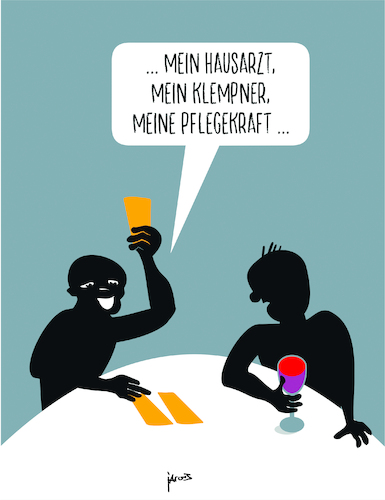 Cartoon: Wertewandel (medium) by Büro für gehobenen Unfug tagged ärztemangel,fachkräftemangel,pflegenotstand,deutschland