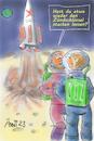 Cartoon: Neulich auf dem Mond... (small) by Arni tagged zündschlüssel,klauen,entwenden,fahrzeug,rakete,astronaut,astronauten,mond,all,raumanzug,krater,shit,happens,unachtsamkeit
