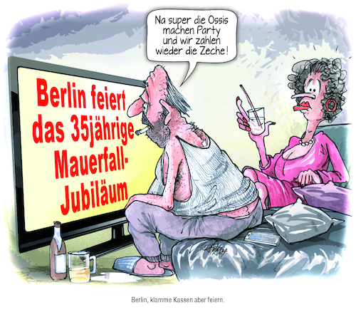 Cartoon: 35 Jahre Mauerfall (medium) by Ritter-Cartoons tagged 35,jahre,mauerfall,35,jahre,mauerfall