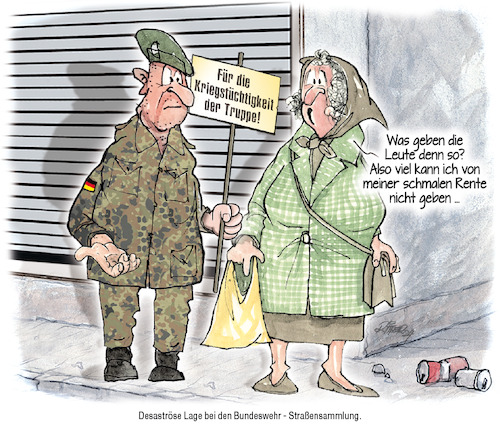 Cartoon: Bundeswehr Straßensammlung (medium) by Ritter-Cartoons tagged bundeswehr