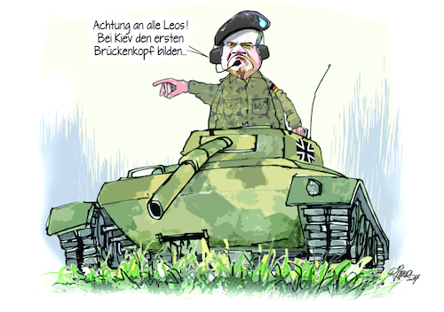 Cartoon: Deutsche Säbelrassler (medium) by Ritter-Cartoons tagged panzerverband,pistorius