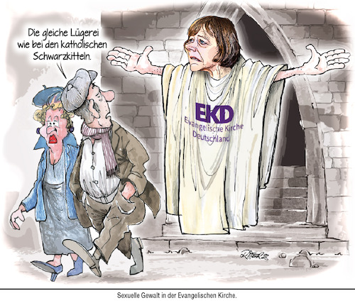 Cartoon: EKD-Lügner (medium) by Ritter-Cartoons tagged kirche