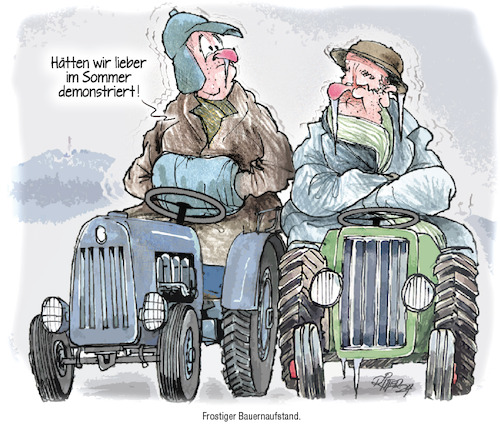 Cartoon: Frostiger Bauernaufstand (medium) by Ritter-Cartoons tagged frostiger,bauernaufstand