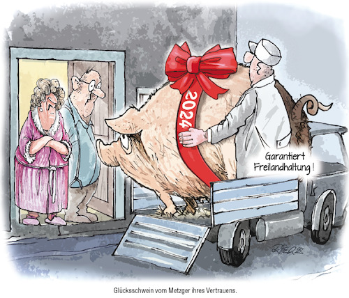Cartoon: Glücksschweinchen (medium) by Ritter-Cartoons tagged glücksschweinchen