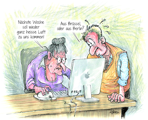 Cartoon: Heisse Luft (medium) by Ritter-Cartoons tagged großwetterlage,nächste,hitzewelle,steht,bevor,großwetterlage,nächste,hitzewelle,steht,bevor