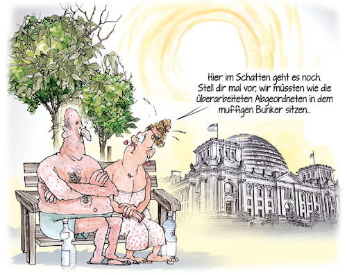 Cartoon: Hitzewelle (medium) by Ritter-Cartoons tagged pressekarikaturen,und,cartoons,von,berthold,ritter,bei,facebook,unter,ritterkarikaturen,pressekarikaturen,und,cartoons,von,berthold,ritter,bei,facebook,unter,ritterkarikaturen