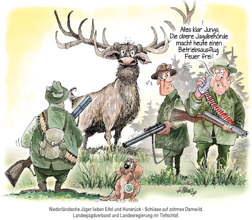 Cartoon: Jagd in deutschen Wäldern (medium) by Ritter-Cartoons tagged jagd,in,deutschen,wäldern