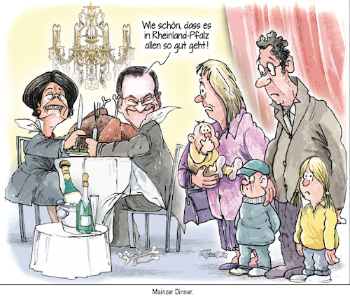 Cartoon: Mainzer Dinner (medium) by Ritter-Cartoons tagged flüchtlingspolitik