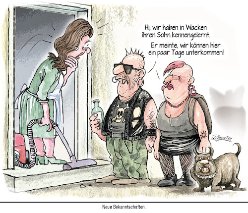 Cartoon: Neue Bekanntschaft (medium) by Ritter-Cartoons tagged wacken