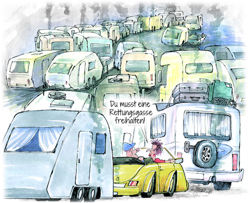 Cartoon: Osterstau (medium) by Ritter-Cartoons tagged osterstau,chaos,auf,den,autobahnen,pressekarikaturen,und,cartoons,ritterkarikaturen,von,berthold,ritter,osterstau,chaos,auf,den,autobahnen,pressekarikaturen,und,cartoons,ritterkarikaturen,von,berthold,ritter