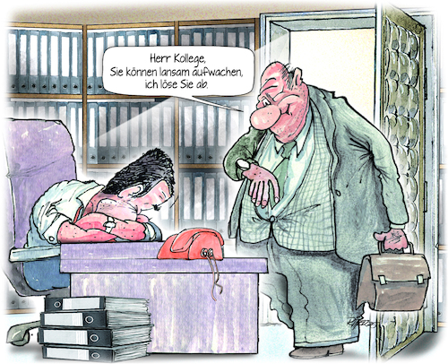 Cartoon: Schichtwechsel (medium) by Ritter-Cartoons tagged amtsstuben,amtsstuben