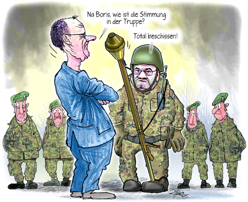 Cartoon: Schlechte Stimmung in der Truppe (medium) by Ritter-Cartoons tagged bundeswehr,boris,pisturius,in,nöten,bundeswehr,boris,pisturius,in,nöten