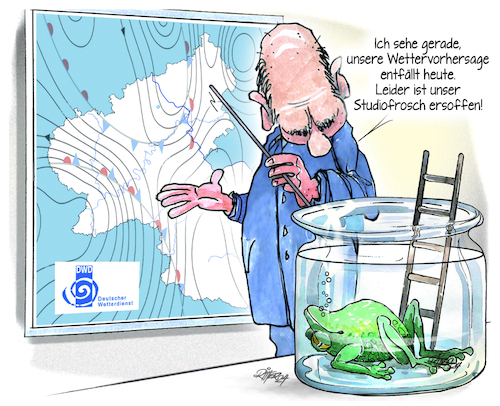Cartoon: Sommerwetterlage 2024 (medium) by Ritter-Cartoons tagged wettervorhersage,wettervorhersage