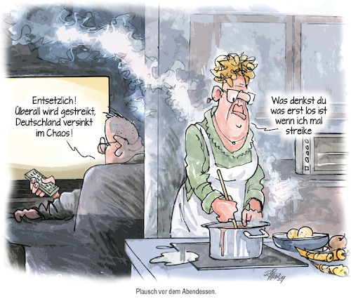 Cartoon: Streikwelle (medium) by Ritter-Cartoons tagged streikwelle