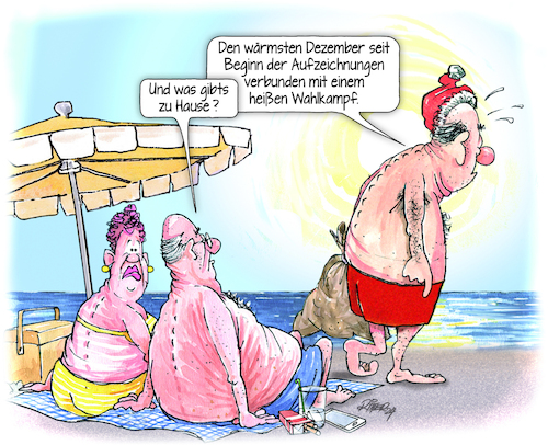 Cartoon: Weihnachtsurlauber (medium) by Ritter-Cartoons tagged weihnachtsurlauber,urlaub,an,fernen,stränden,heißer,wahlkampf,klimaerwärmung,wetter,aufzeichnung,strand,weihnachtsurlauber,urlaub,an,fernen,stränden,heißer,wahlkampf,klimaerwärmung,wetter,aufzeichnung,strand