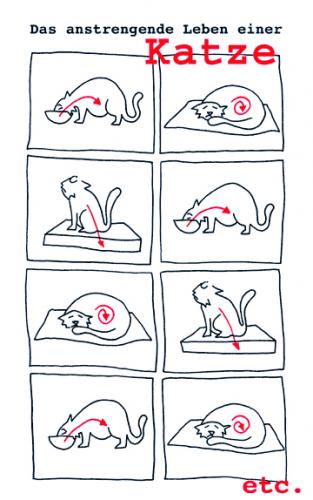Cartoon: das anstrengende katzenleben (medium) by armella tagged das,anstrengende,katzenleben