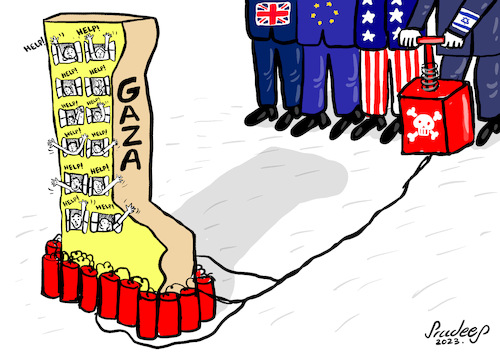 Cartoon: Genocide in Palestine (medium) by Pradeep cartoon tagged genocide,palestine,gaza,war