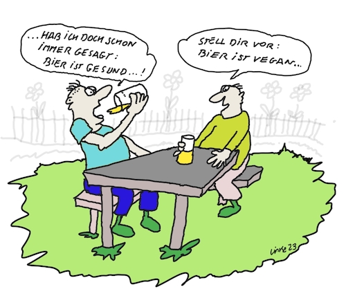 Cartoon: Veganes Bier (medium) by woli tagged vegan,trinken,bier,getränke