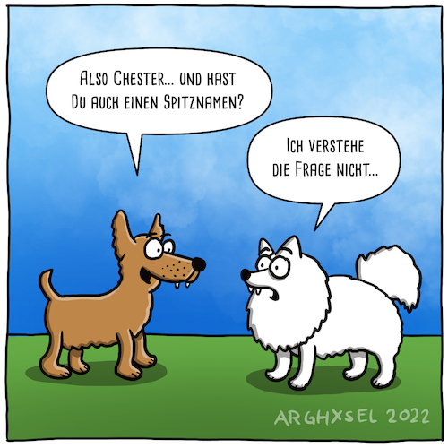 Cartoon: Spitzname des Spitzes (medium) by Arghxsel tagged hunde,katzen,haustier,hundeleine,gassi,gehen,meerschweinchen,hamster,baum,markieren,futter,treu,niedlich,bester,freund,des,menschen,spitz,dackel,dogge,schäferhund,terrier,hunde,katzen,haustier,hundeleine,gassi,gehen,meerschweinchen,hamster,baum,markieren,futter,treu,niedlich,bester,freund,des,menschen,spitz,dackel,dogge,schäferhund,terrier