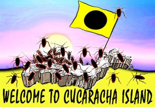 Cartoon: Japan Cucaracha Island (medium) by bong-zeitung tagged japan,fukushima,atomic,cucaracha