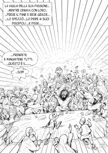 Cartoon: Ultima cena (medium) by Lamberto tagged ultimacena
