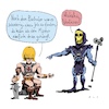 Cartoon: Master of the Universe (small) by F L O tagged heman,skeletor,master,bachelor,verlierer