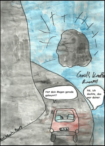 Cartoon: Nö... (medium) by Sven1978 tagged auto,gebirge,absturz,felsen,stein,serpentine,unfall,tod,gefahr