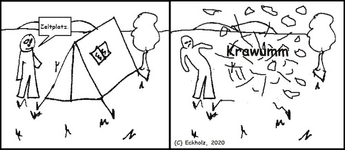 Cartoon: Zeltplatz... (medium) by Sven1978 tagged zeltplatz,zelt,platzen,wortspiel