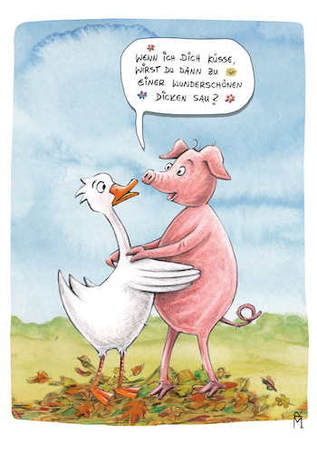 Cartoon: Sau (medium) by Rebecca-Meyer tagged gans,schwein,liebe,beziehung,bedürfnisse,frage,dicke,sau,missverständnisse,gans,schwein,liebe,beziehung,bedürfnisse,frage,dicke,sau,missverständnisse