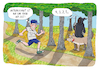 Cartoon: Longevity (small) by Rebecca-Meyer tagged jogger,peter,thiel,longevity,tshirt,gedankenblase,unsterblichkeit,ist,nur,eine,frage,der,zeit,selbstsicher,technischer,größenwahn,zukunftsoptimismus,kontrast,tod,sensemann,wolf,hintergrund,bedrohung,ruhe,countdown,wird,konkret,ironie,unausweichlich,timing,pointe
