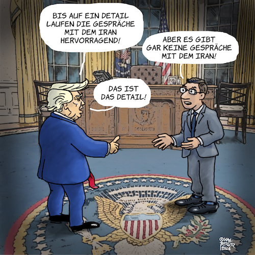 Cartoon: Alternative Fakten (medium) by Karl Berger tagged trump,iran,krieg,lügen,verhandlungen,trump,iran,krieg,lügen,verhandlungen