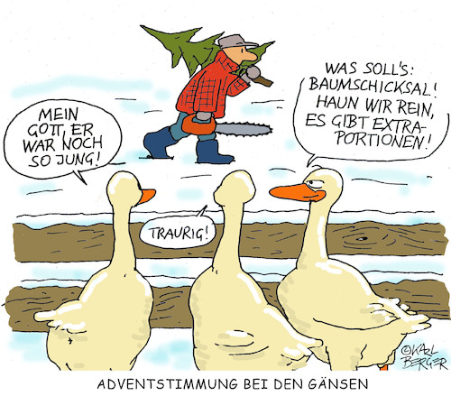 Cartoon: Weihnachtsbraten (medium) by Karl Berger tagged weihnachten,weihnachtsbaum,weihnachtsgans,gänse,weihnachten,weihnachtsbaum,weihnachtsgans,gänse