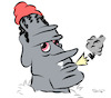 Cartoon: The Drugged Moai (small) by Arangux tagged culture