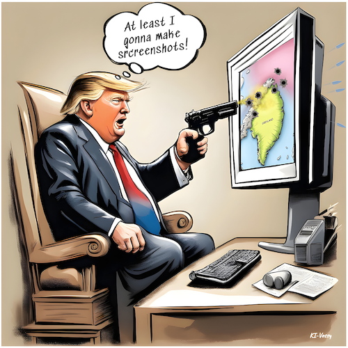 Cartoon: Trumps screenshots (medium) by KI-Vossy tagged usa,trump,potus,president,greenland,us,territory,arctic,russia,china,presidency,gunpowder,präsident,grönland,schießpulver,usa,trump,potus,president,greenland,us,territory,arctic,russia,china,presidency,gunpowder,präsident,grönland,schießpulver