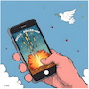 Cartoon: Böller-App (small) by KI-Vossy tagged silvester,berlin,böller,böllerverbot,feuerwerk,feuerwerke,app,knallerei,verletzte,tiere,haustiere,müll,chinaböller,social,media,socialmedia,friede,frieden,friedenstaube