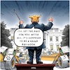 Cartoon: Dancing King (small) by A Human tagged us,president,donald,trump,white,house,whitehouse,demolish,demolished,wing,ballroom,usa,republican,republicans,ballrooms,dancing,king,ballsaal,weiße,haus,washington,ostflügel,melania,office,offices,administration,büro,büros,first,lady