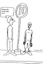 Cartoon: An der Bushaltestelle... (small) by Kruscha1978 tagged bushaltestelle,warten,dauer,skelett,tod,mann