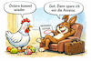 Cartoon: Bequemlichkeit (small) by ArtyFicial tagged henne,hase,osterhase,ei,eier,ostern